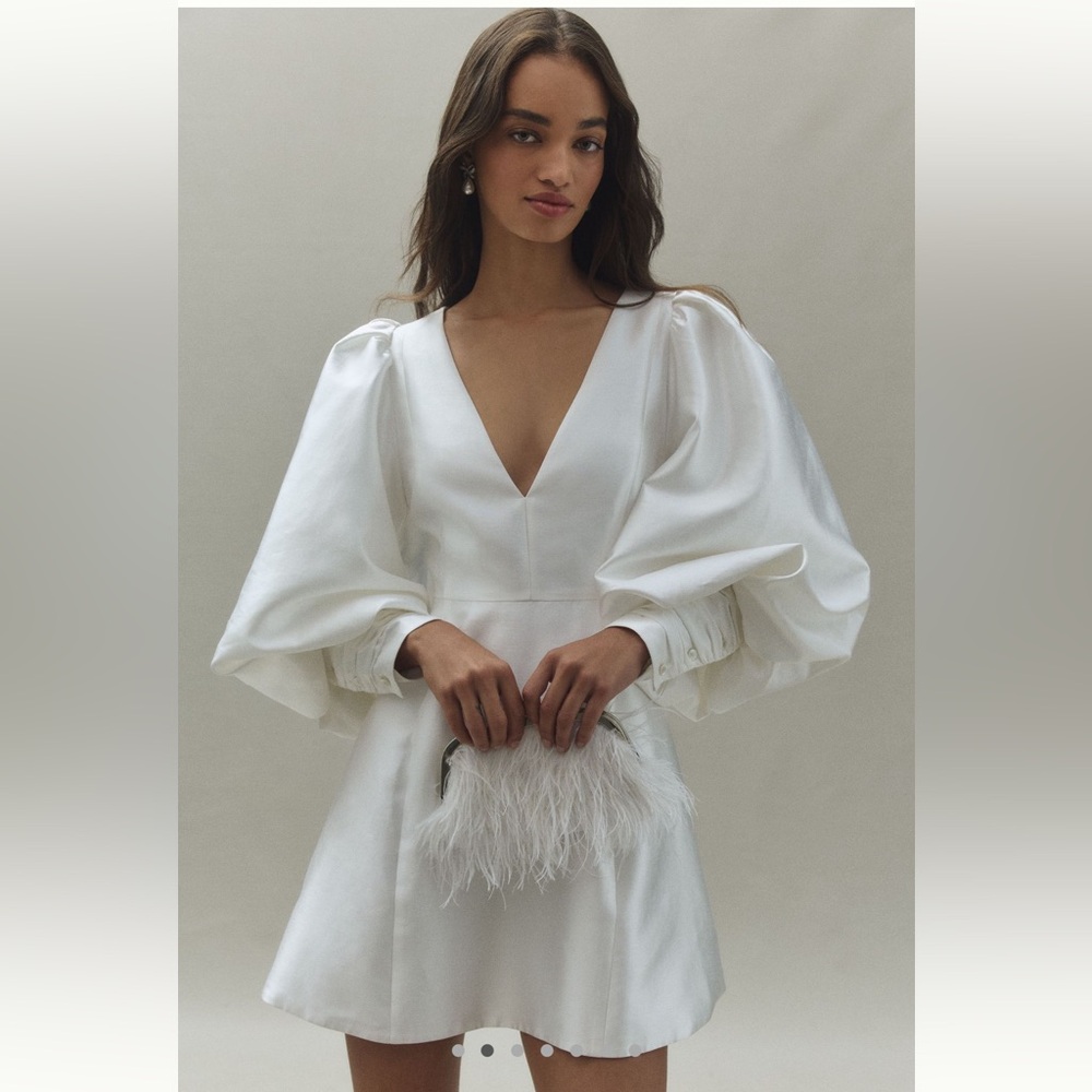 Anthropologie Mare Mare Puff Sleeve Taffeta Mini Dress